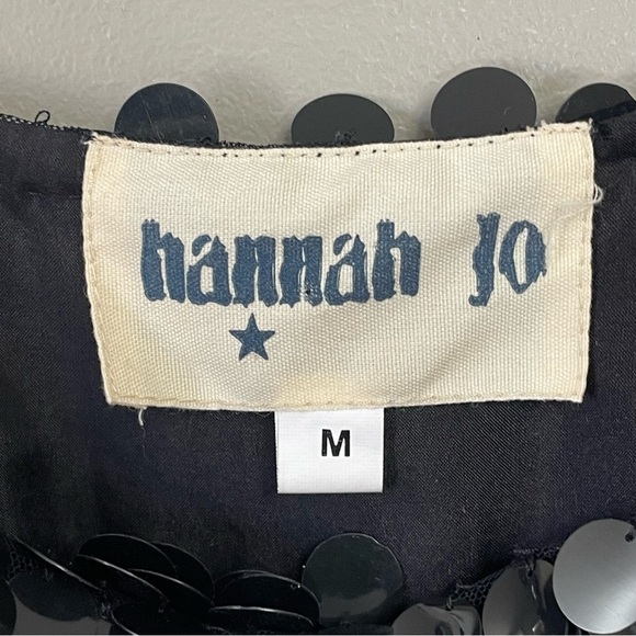 Hannah Jo 100% Silk Babydoll Dress Medium sequins bubble formal cocktail - Picture 2 of 8